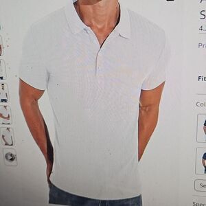 Ask deer men polo shirt white M